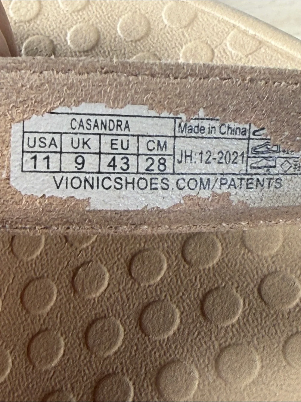 Vionic Tan Footbed Sandals with Gold Metallic Straps